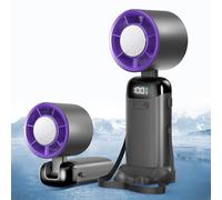 Jsdoin mini ventilatore portatile ricaricabile,5 velocità Turbo ventilatore usb da tavolo,ventilatore piccolo portatile a batteria, per casa, ufficio, camera da letto, viaggi e all’aperto (Grigio)