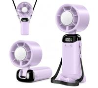 Jsdoin mini ventilatore portatile ricaricabile,5 velocità Turbo ventilatore usb da tavolo,ventilatore piccolo portatile a batteria, per casa, ufficio, camera da letto, viaggi e all’aperto (Viola)