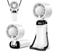 Jsdoin mini ventilatore portatile ricaricabile,5 velocità Turbo ventilatore usb da tavolo,ventilatore piccolo portatile a batteria, per casa, ufficio, camera da letto, viaggi e all’aperto (Bianco)