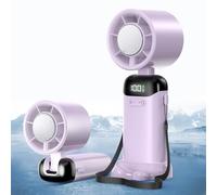Jsdoin mini ventilatore portatile ricaricabile,5 velocità Turbo ventilatore usb da tavolo,ventilatore piccolo portatile a batteria, per casa, ufficio, camera da letto, viaggi e all’aperto (Viola)
