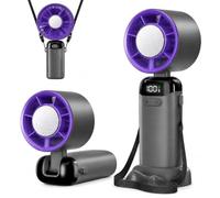 Jsdoin mini ventilatore portatile ricaricabile,5 velocità Turbo ventilatore usb da tavolo,ventilatore piccolo portatile a batteria, per casa, ufficio, camera da letto, viaggi e all’aperto（Grigio）
