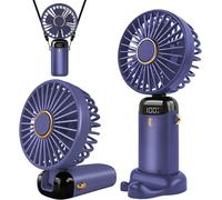 Jsdoin - Mini ventilatore portatile, ricaricabile tramite USB, 5 velocità