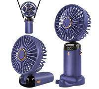 Jsdoin - Mini ventilatore portatile, ricaricabile tramite USB, 5 velocità, a bat