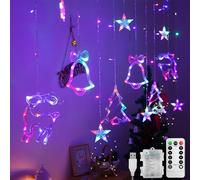 Jsdoin Striscia di luci a LED per Natale, 3,5 m, impermeabile, Fairy Light String di Natale, luci per finestre, 8 modalità, matrimonio, festa, giardino, camera da letto, decorazione USB+scatola di