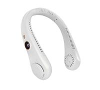 Jsdoin Ventilatore da Collo, Portatile a 5 Velocità Mini USB Ventilatore da Collo Con Luci a LED Display Della Batteria, Piccolo Hanging Neck Fan per Ufficio Cucina Viaggi Sport (Bianco)