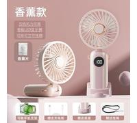 Jsdoin Ventilatore portatile, mini ventilatore portatile con display a LED, impostazioni a 5 velocità e ventole appese al collo ricaricabili per ufficio a casa da viaggio all'aperto estivo (Rosa)