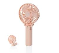Jsdoin Ventilatore portatile, Ventilatore portatile ricaricabile tramite USB con mini ventilatore da tavolo pieghevole a 3 velocità Ventole silenziose per raffreddamento da tavolo per interni (Rosa)