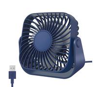 Jsdoin Ventilatore USB da scrivania, piccolo ventilatore da scrivania, mini ventilatore personale, 3 velocità, rotazione a 360°, forte vento, casa, esterno (blu)