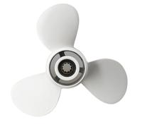 JsdZaw Fuoribordo for Barca Marina 9 7/8x13 for Y 20-30HP 664-45949-02-EL in Lega di Alluminio Bianca a 3 Lame con 10 Denti scanalati