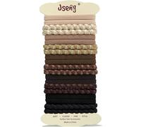 Jseng 20 elastici per capelli senza danni, elastici per coda di cavallo, senza cuciture, antiscivolo, intrecciati per capelli spessi, neutri