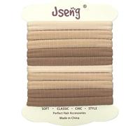 Jseng Confezione da 10 elastici per capelli senza cuciture da donna, nessun danno, elastici per coda di cavallo, accessori per capelli spessi e ricci, kaki neutro