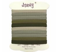 Jseng Confezione da 10 elastici per capelli senza cuciture da donna, nessun danno, elastici per coda di cavallo, accessori per capelli spessi e ricci, verde foresta