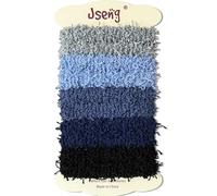Jseng Confezione da 10 elastici per capelli spessi, non danneggiano i capelli, in spugna senza cuciture, accessori per capelli spessi e ricci, colore blu freddo