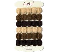 Jseng Confezione da 6 elastici per capelli spessi, in microfibra, senza cuciture, accessori per capelli spessi e ricci, colore marrone neutro