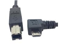 Jser - Cavo da micro USB OTG a tipo B standard, angolato a sinistra di 90 gradi , per stampante, scanner, disco rigido, 60 cm