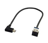 JSER Cavo dati USB 3.1 USB-C reversibile ad angolo retto a 90 gradi ad angolo A maschio per tablet e telefono cellulare (30 cm)