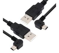 JSER Cavo di alimentazione dati Mini USB B tipo sinistro e destro angolato di 90 gradi a USB 2.0 maschio 2 pezzi/lotto 50 cm