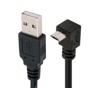 JSER Cavo di ricarica dati Up Angled 90 gradi Micro USB 2.0 tipo 5 pin a USB 2.0 tipo A 480 Mbps per telefono tablet computer fotocamera (20 cm)
