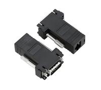 JSER Connettore da VGA maschio a Ethernet, Lan, Cat5, Cat5e, RJ45 femmina, 2 pezzi