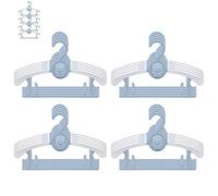 JSF - Set di 20 grucce appendiabiti per bambini, impilabili, con gancio a forma di orsetto, antiscivolo, salvaspazio, colore blu e bianco