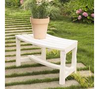 JSFYJZYZ Outdoor Wooden Bench Durable Garden Bench with Double Reinforcement, Waterproof & Weather-Resistant Design for Patio, Park, Backyard(White)