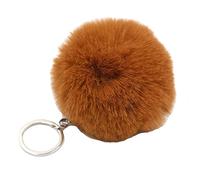 JSGHGDF 1 Pz Poms Portachiavi Pompon Faux Puff Portachiavi per Ragazze Donne Borsa Ciondolo Charm Gioielli Accessori, Caramello