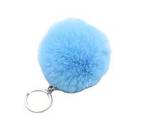 JSGHGDF 1 Pz Poms Portachiavi Pompon Faux Puff Portachiavi per Ragazze Donne Borsa Ciondolo Charm Gioielli Accessori, blu cielo
