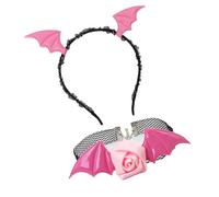 JSGHGDF 2 pezzi Diavolo Bat fascia fiore pizzo girocollo collana demoni accessori costume per carnevale Halloween Cosplay partito puntelli diavolo pipistrello fascia