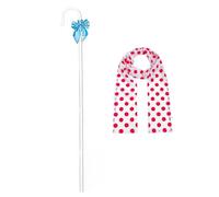 JSGHGDF 2 Pz Costumi Pastorella Sciarpa Pastori Staff Ganci Sciarpa Halloween Cosplay Accessori Costume Per Adulti E Bambini Halloween Cosplay Costumi, bianco, Taglia unica