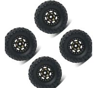 JSGHGDF 4Pcs 0.7 Pollice Arrampicata Ruota Pneumatico Set con Metallo per SCX30 Scale Modelli Profound Step Gomma Pneumatici