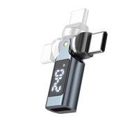 JSGHGDF Adattatore da USB C a USB C con ricarica rapida da 240 W e display digitale design girevole per computer portatile, telefono, tablet, elettronica, tipo a tipo link