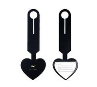 JSGHGDF Bagaglio Zaino Valigia Bagagli Cuore PU Pelle-Nome Indirizzo Invito Etichetta Accessori da Viaggio Portatile, Nero