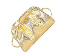 JSGHGDF Borsa a tracolla casual Cloud Texture Design Pieghe PU Multi Pocket Organizzazione Confortevole Cinghia Regolabile, Oro