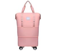 JSGHGDF Borsone espandibile con ruote, per viaggi e sport, con separazione a secco e bagnato, impermeabile, pieghevole, rosa, M, Set Bagagli
