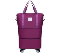 JSGHGDF Borsone espandibile con ruote, per viaggi e sport, con separazione a secco e bagnato, impermeabile, pieghevole, prugna, M, Set Bagagli