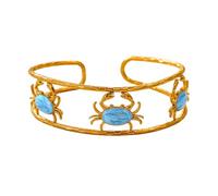 JSGHGDF Bracciale rigido a strati tono oro Island Open, One Size, come