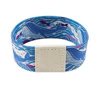 JSGHGDF Braccialetto elastico con delfino floreale, dimensioni regolabili, materiali resistenti all'acqua, per attività all'aperto e abbigliamento casual, braccialetto elastico con delfino