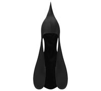 JSGHGDF Cappellino unisex con cappuccio, sciarpa con cappuccio e copriorecchie, per cosplay, eventi, feste a tema vittoriano, accessorio per travestimenti, Nero , Taglia unica
