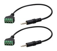 JSGHGDF Cavo audio TRRS placcato oro da 3,5 mm con terminali a vite a 4 pin, connettori stereo da 30 cm per adattatori adattatori audio compatibili con OMTP CTIA