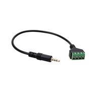 JSGHGDF Cavo audio TRRS placcato oro da 3,5 mm con terminali a vite a 4 pin, connettori stereo da 30 cm per adattatori adattatori audio compatibili con OMTP CTIA