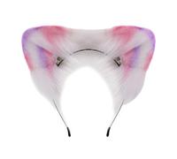 JSGHGDF Cerchietto per capelli a forma di orecchie di gatto, in peluche, per cosplay e Halloween