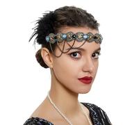 JSGHGDF Cerchietto per capelli con perline colorate, fascia elastica etnica per ragazze, festival, festa di Halloween