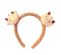 JSGHGDF Cerchietto per capelli in finta lana di agnello 3D, con borchie di mucca, fascia per capelli pelosa per donne e ragazze