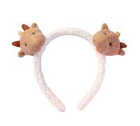 JSGHGDF Cerchietto per capelli in finta lana di agnello 3D, con borchie di mucca, fascia per capelli pelosa per donne e ragazze