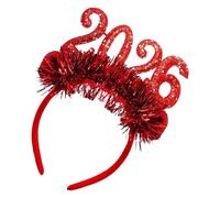 JSGHGDF Cerchietto per capelli scintillante 2026 in panno morbido con numeri metallici, accessorio essenziale per feste e feste