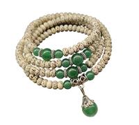 JSGHGDF Collana buddista con perline di legno Bodhi a forma di stella naturale, per la consapevolezza e lo yoga, Misura unica, come descritto