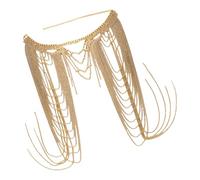 JSGHGDF Collana da spalla in lega a strati luccicante con strass e frange progettata per abiti festivi ed eventi speciali Collana da spalla alla moda multistrato con cristalli, Misura unica, come