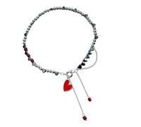 JSGHGDF Collana scintillante con perline a forma di cuore, in lega, multifunzione: gioielli per aggiungere gioielli a catena d'amore a strati di fascino