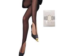 JSGHGDF Collant senza piedi traspirante antiscivolo da donna con anello per dita durabilità pura maglia collant calze per uso quotidiano, Decorazione semplice nera, Taglia unica