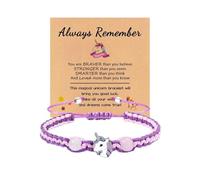 JSGHGDF Confezione da 2 braccialetti dell'amicizia a tema cavallo mitico modificabile con cordino intrecciato con biglietto di auguri ispiratori Creature misteriose braccialetti coppia, Misura unica